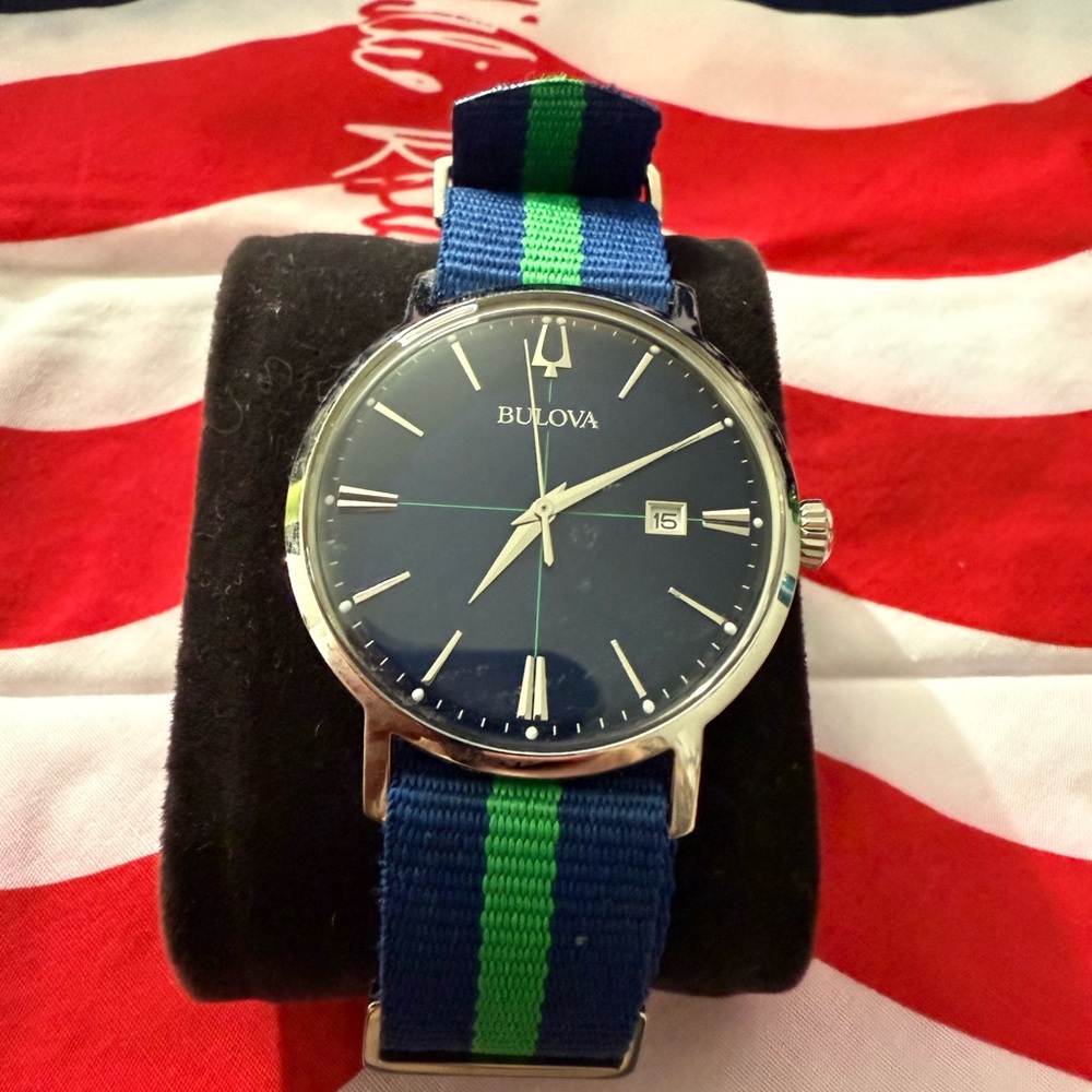 Bulova Navy and Lime Men's Watch